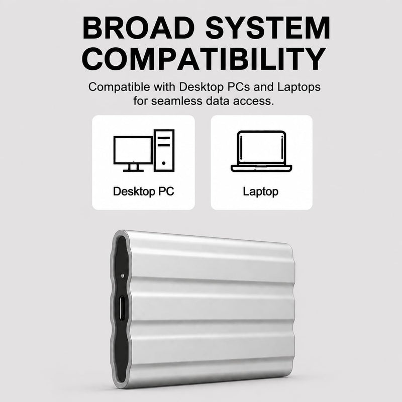 1TB Portable External Hard Drive,Slim Portable HDD Type-C,External Hard Drive Disk Compatible with PC, Mac, Laptop -Silvery