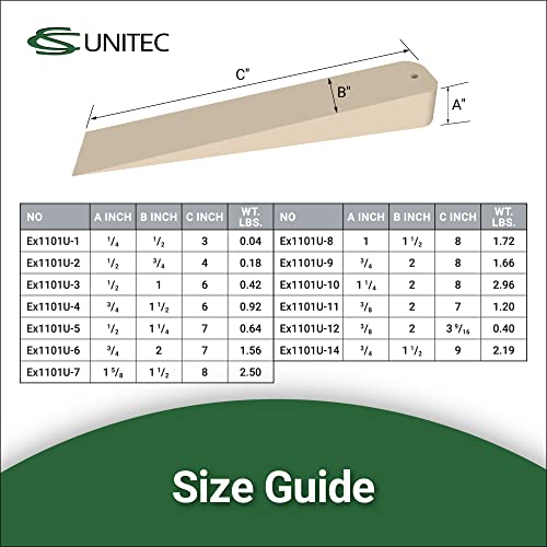 CS Unitec | Non-Sparking Aluminum Bronze Flange Wedge with Lanyard Hole | Metal Pipefitting Welding Tool | 3/4 in x 1-1/2 in x 6 in