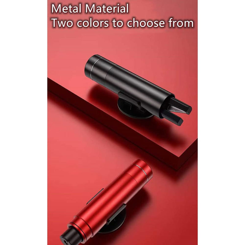 HHXS 2 Pack Car Safety Hammer Emergency Escape Tool One Second Window Breaker Seatbelt Cutter Car Glass Breaker Life-Saving Emergency Artifact-(Red+Black) Red+Black