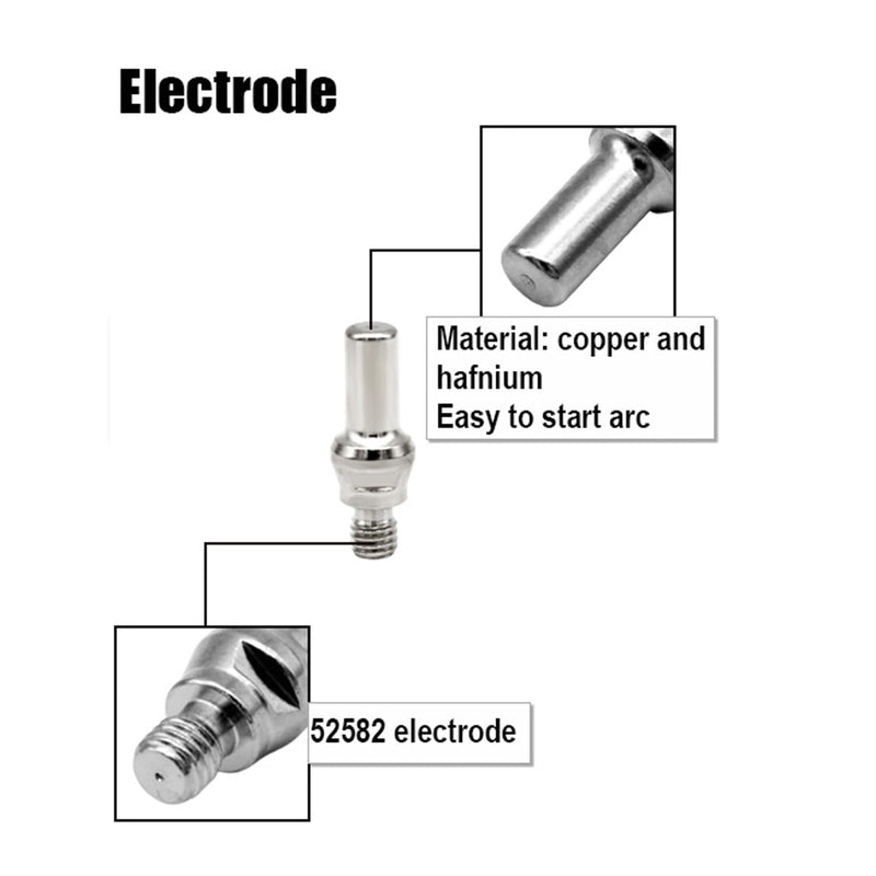 40pcs 52582 Electrode 51313 Tip Nozzle 1.0mm IPT-60 PT-60 IPT-40 PT-40 for Plasma Cutter Torch IPT-60 PT60 40PCS