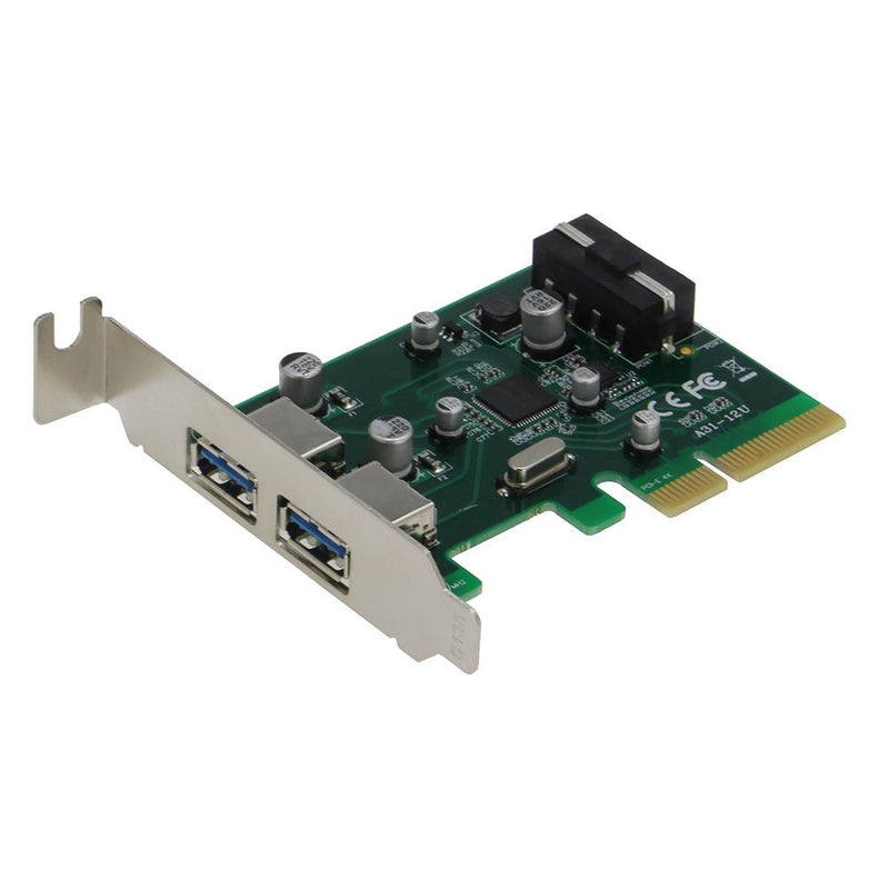 SEDNA - PCIE USB 3.1 2 Port Type A Adapter (10 Gbps) with Low Profile Bracket
