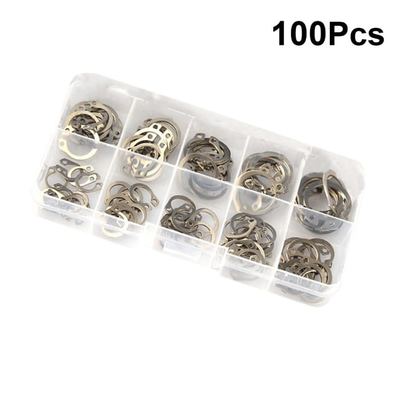 ULTECHNOVO 100pcs External Retaining Ring Snap Circlip Fastener Set