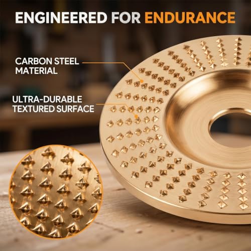 14PCS Wood Carving Disc Set for 4" & 4.5" Angle Grinder, 5 Shapes