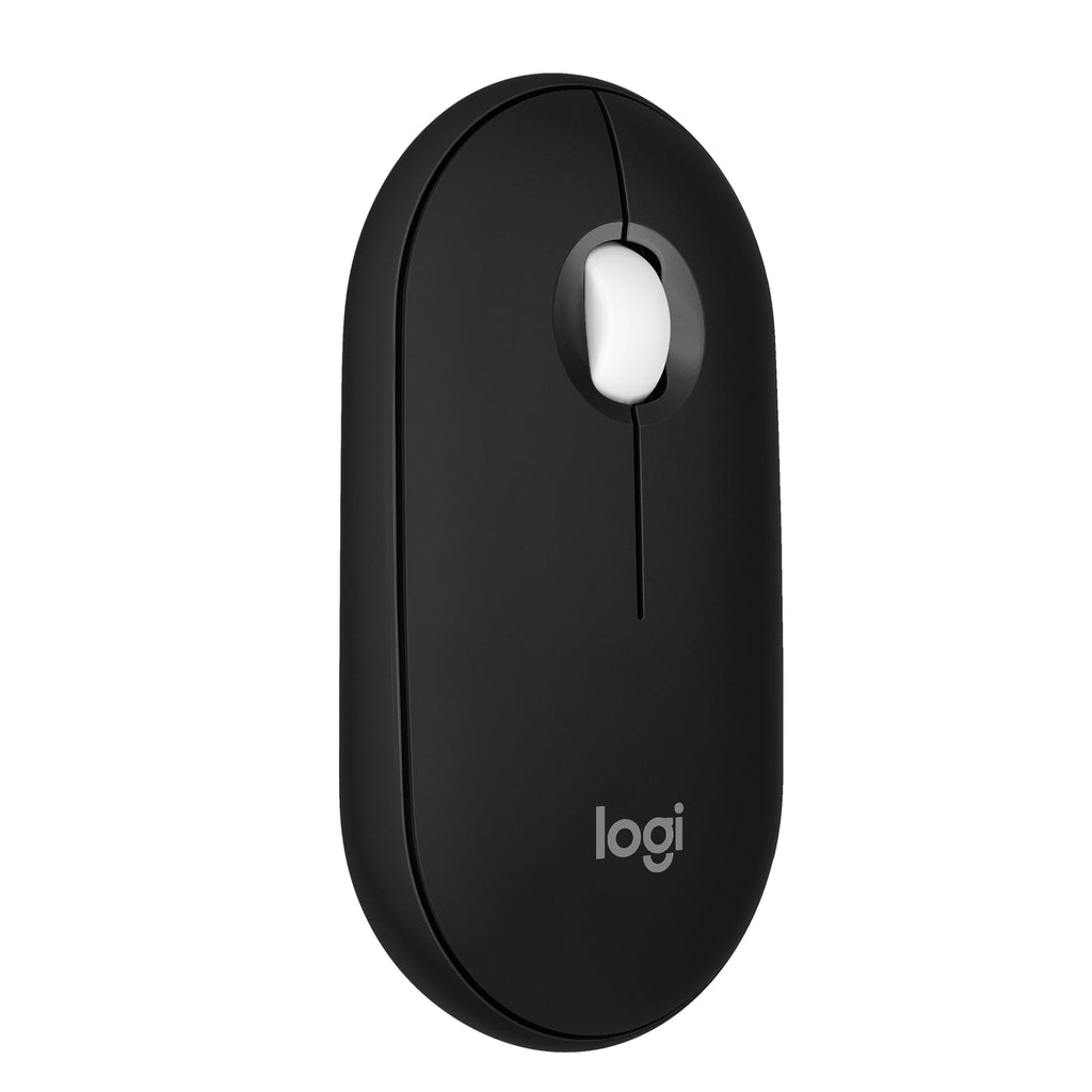 Logitech Pebble Mouse 2 M350s Slim Bluetooth Wireless Mouse, Portable, Lightweight, Customizable Button, Quiet Clicks, Easy-Switch for Windows, macOS, iPadOS, Android, Chrome OS - Black Pebble 2