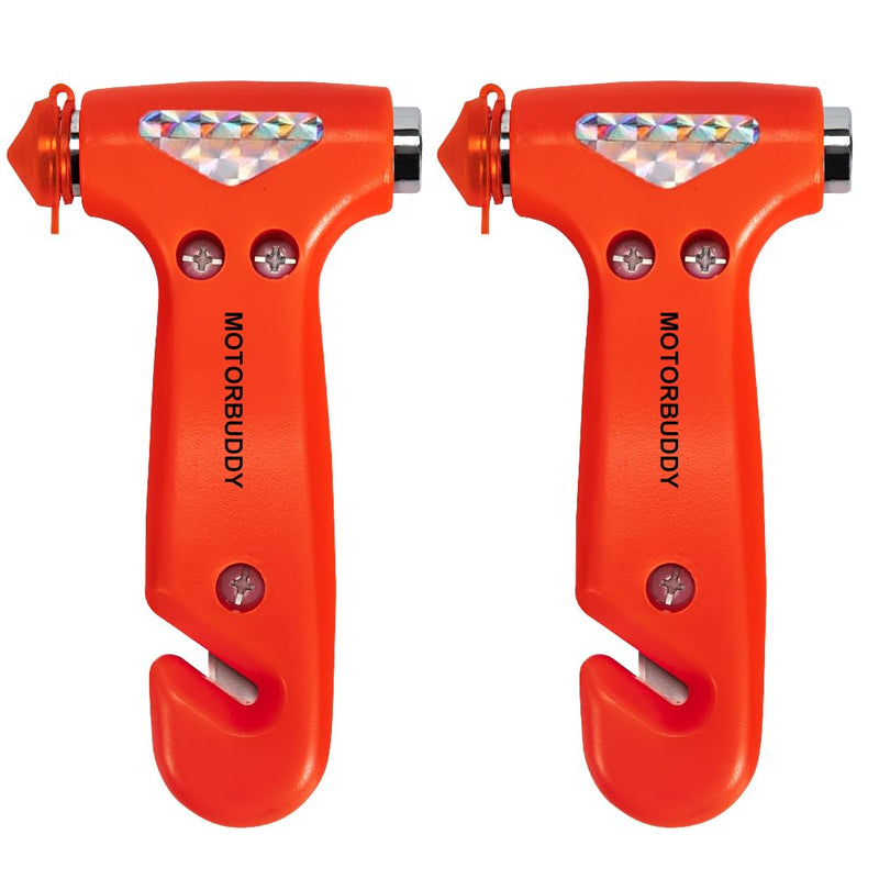 2-Pack Car Safety Hammer Seatbelt Cutter, Auto Emergency Escape Hammer with Window Glass Breaker and Seat Belt Cutter, Striking Red Escape Tool for Car Accidents