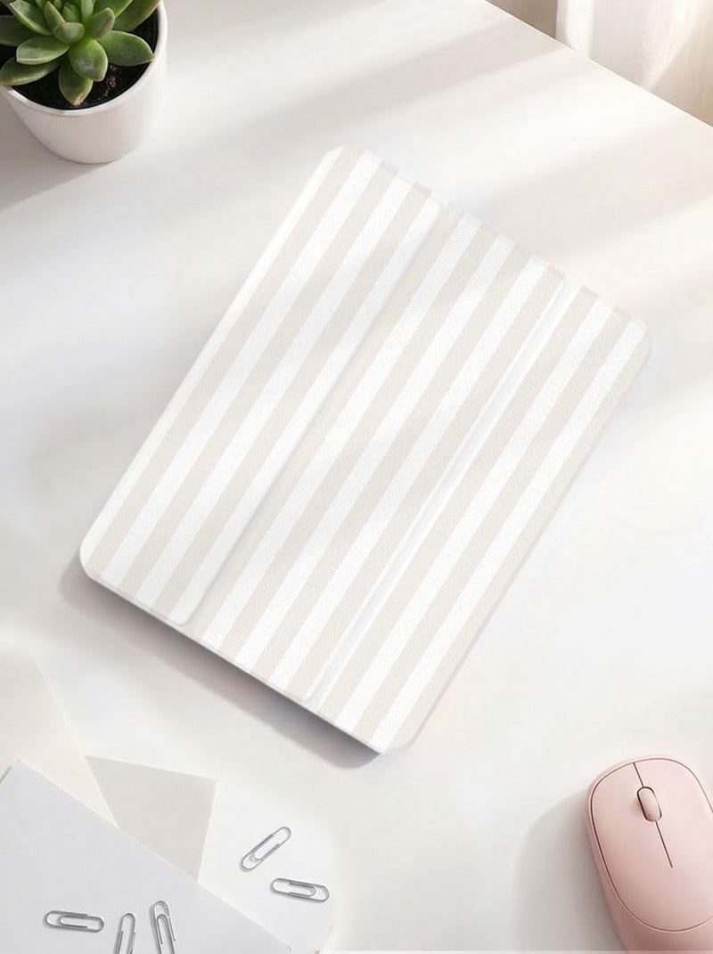 Case for iPad 9th/ 8th/ 7th Generation Case 10.2&10.5 Inch (2021/2020/2019 Release), Slim Lightweight Soft Trifold Back Cover with Pencil Holder & Auto Sleep/Wake Cover,Beige Stripes Beige Stripes 10.2 Inch iPad 9/8/7th＆10.5 Inch Air 3rd/Pro 10.5