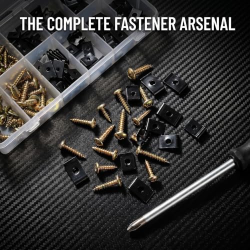 170PCS Car U-Clip and Screw Assortment Kit - 9 Different Sizes