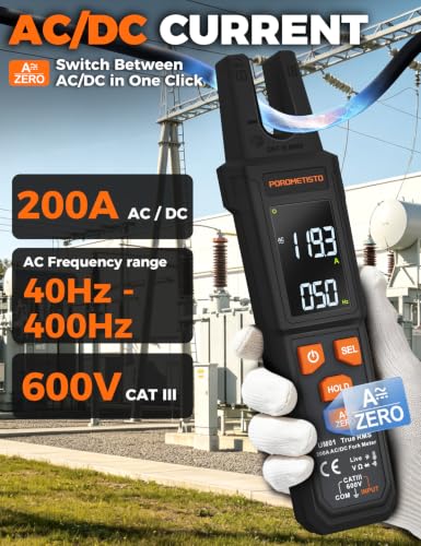 UM01 Digital Clamp Meter Multimeter POROMETISTO，TRMS 4000 Counts