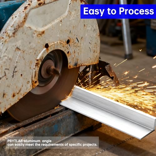 6061 T6 Aluminum Angle Stock,12" 1x1x1/4 Inch 90° Extrusion, 2 Pack 1inch 12 Inches