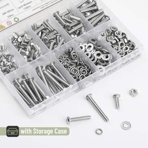 Mr. Pen- Nuts and Bolts Assortment Kit, 370 pcs, Stainless Steel
