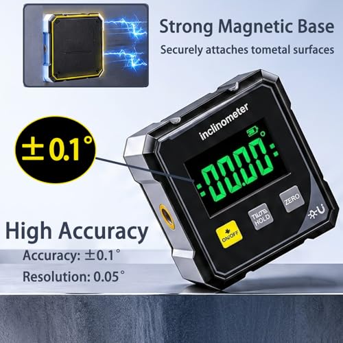 Digital Angle Finder Inclinometer, 4×90° High Accuracy