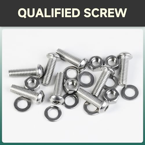 Metric Screw Assortment, 120Pcs Metric Bolt Assortment Kit M4 M5 M6 Machine Screws and Nuts with Lock & Flat Washers, 304 Stainless Steel Button Head Socket Cap Black Screws Nuts and Bolts Kit (Silver) Button Head 120Pcs M4 M5 M6