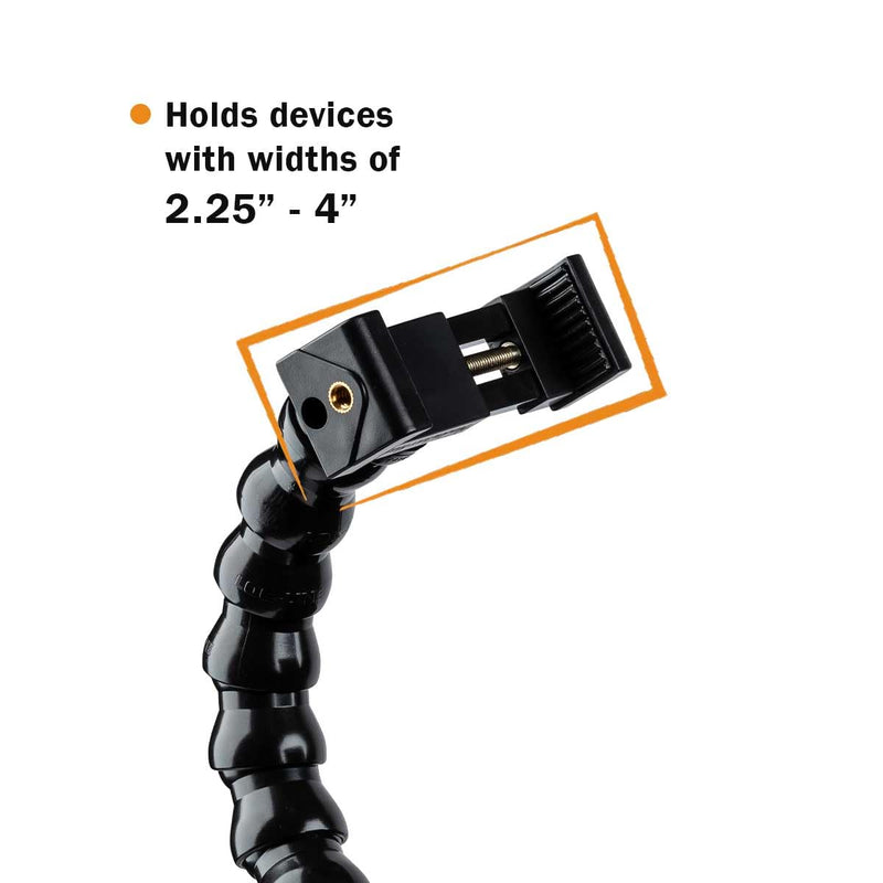 MOGO ModularHose Assistive Technology Phone Holder with Compact Mini Clamp, Mounts to Round Tubes up to 1.5" Diameter, 24 Inch Arm 24 Inch (Pack of 1)