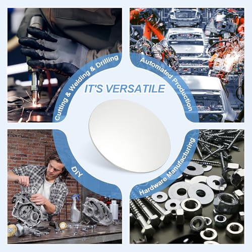 PATIKIL 1060 Aluminum Sheets and Plates, Dia.200mm / 7.87mm Thick 1/6" (9 Gauge) Aluminum Metal Discs Stamping Blanks for Crafting Industry Metal Stamping, Silver Tone 7.87 x 0.16 inch
