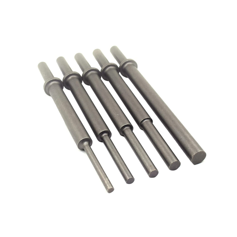 7" (177mm) Extra Long .401" Air Hammer Drift Punch Set 3/16" to 1/2" Punches Bits Compatible with ATD-5736