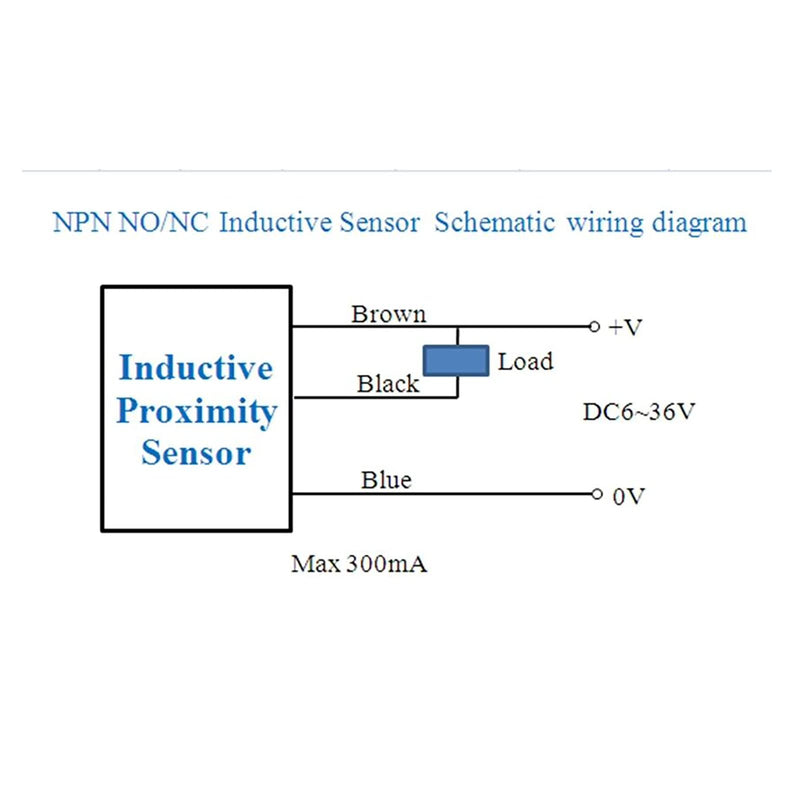5Pcs LJ8A3-2-Z/AX Inductive Proximity Sensor Switch NPN DC6V-36V M8 3 Wire Normally Close Detector 2mm