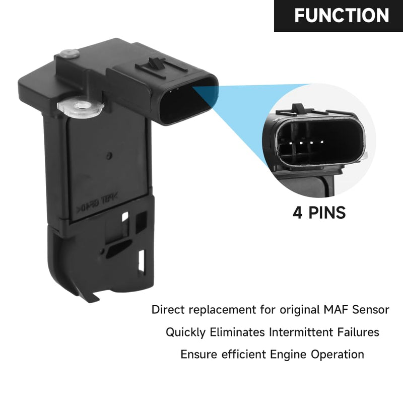 Mass Air Flow Sensor - Compatible for Ford Focus 2.0L 2012-2016, Escape 2.5L 2017-2018 & Electric 2012-2014 - Replace Part CP9Z12B579B - 1 Pcs - 0 - 100 g/s - Direct Mount - Automotive Sensor