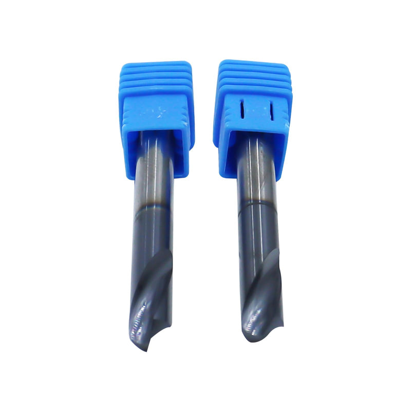 2Pcs 1/4in Solid Carbide Spotting Drill,2 Flute, 120 Degree Bits Tool for Medium Hardness Steel, Brass, Iron 2