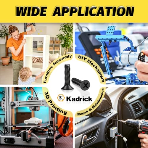 KADRICK M3 x 6mm Countersunk Screws, 300PCS, M3 Flat Head Screws M3x6mm 300PCS