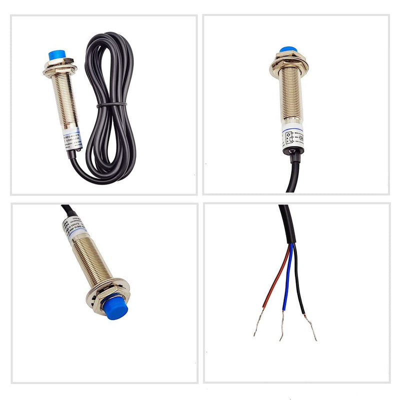 Inductive Proximity Sensor M12 LJ12A3-4-Z/BX Normally Open Detection Approach Switch 4mm NPN NO 3 Wire DC 6V-36V (4 Pack)