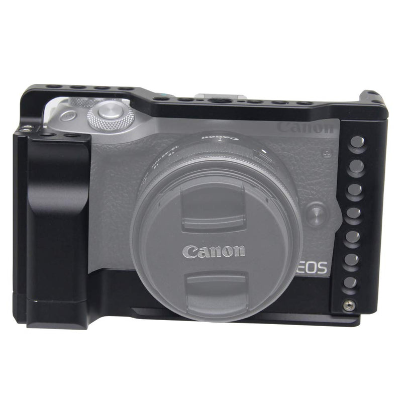 Easy Hood Camera Cage for Canon EOS M6 Mark II Mirrorless Digital Camera, Vlogging Video Shooting Filmmaking Rig Stabilizer with Cold Shoe 1/4" Thread Holes & 3/8" Locating Hole