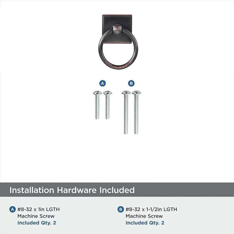 khtumeware 10-Pack 1.9 Inch Ring Antique Cabinet Knobs - Oil Rubbed Bronze Nickel Backplate for Drawer knobs for Dresser, Kitchen Cabinets - Durable Zinc Alloy Hardware.