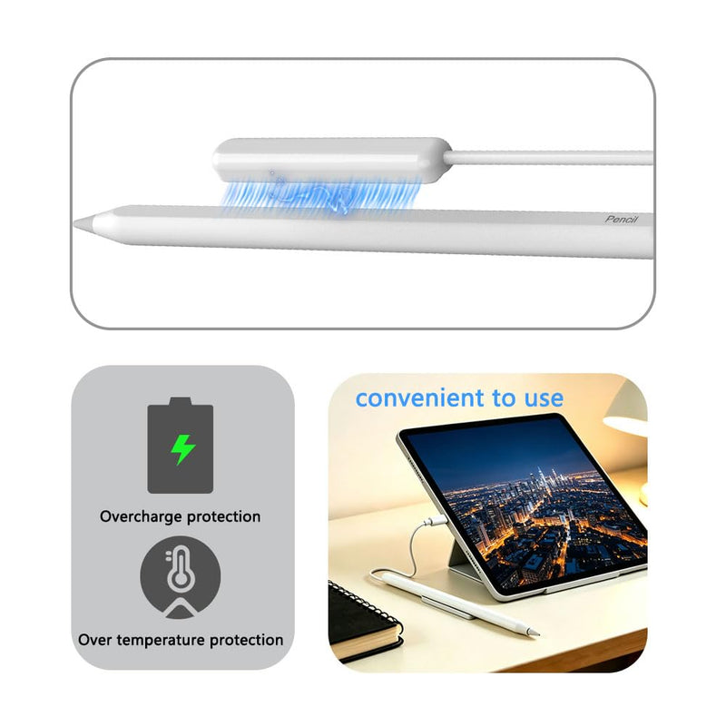 Magnetic Wireless Charger with Cable Compatible for Apple Pencil Pro Only, Convenient Charging Stand with LED Charging Indicator for Pencil Pro Latest Model