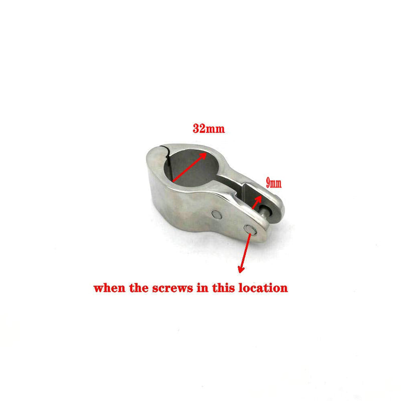 Marine Stainless Steel 316 Boat Bimini Top Hinge 1-1/4" 32mm Rail Mount Bimini Jaw Slide,2 Pack