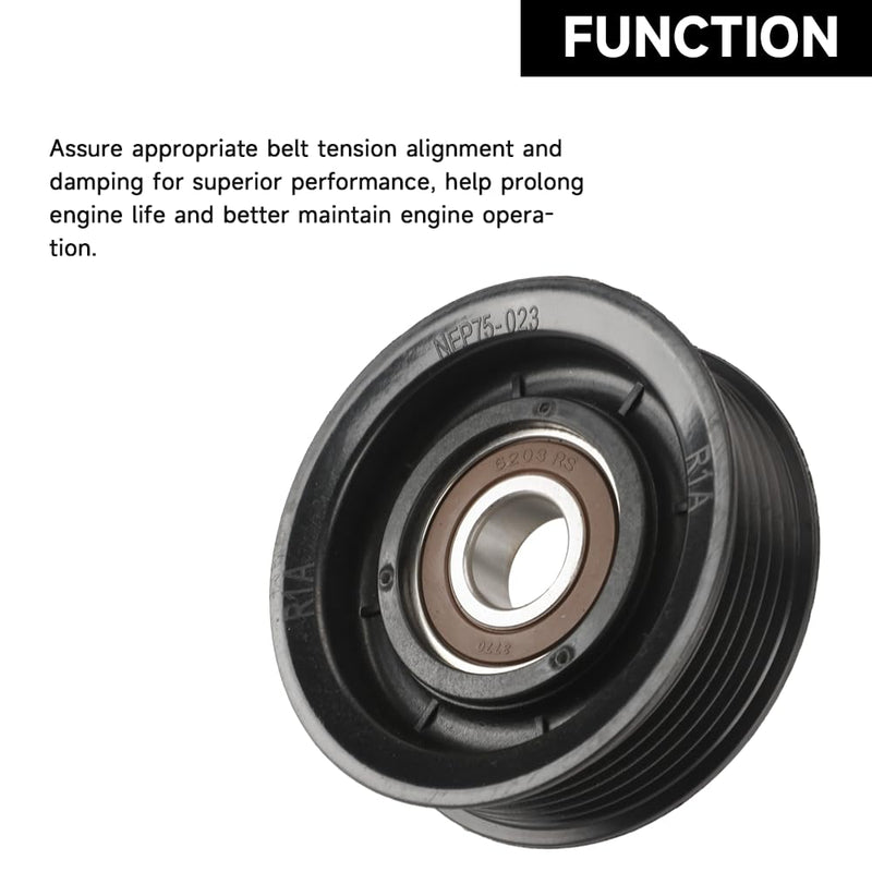 Drive Belt Idler Pulley Belt Tensioner Pulley - Compatible for Honda Civic 2012-2015 for Honda HR-V 2016-2020 for Acura ILX 2013-2015 - Replace Part 31190-R1A-A01