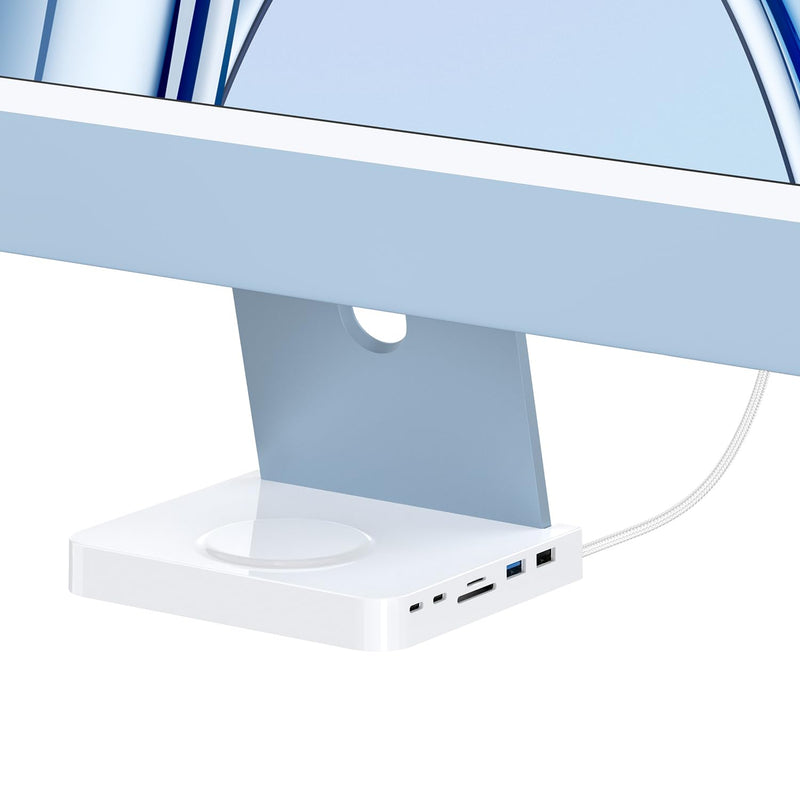 USB-C Hub for iMac, Docking Station with SD/TF 3.0, 2× USB-C 10Gbps, 1× USBA 10Gbps, 1×USB2.0, 15W Wireless Charging (External Power Required) | iMac Accessories