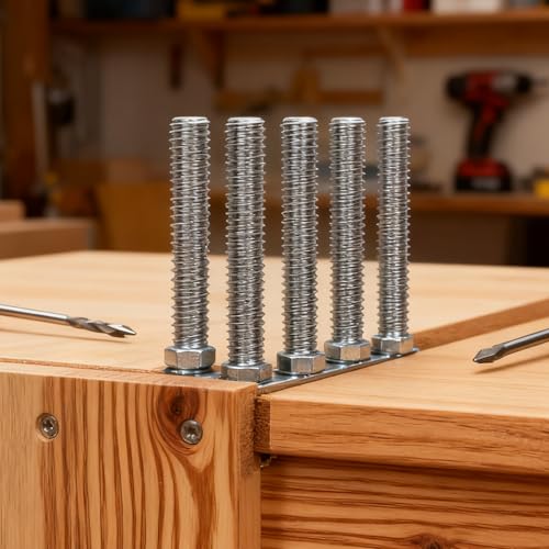 M8-1.25 x 200mm Fully Threaded Rod, 304 Stainless Steel All Thread Stud, High Strength Corrosion Resistant for Furniture, Machinery, DIY Projects（5 Pack） M8
