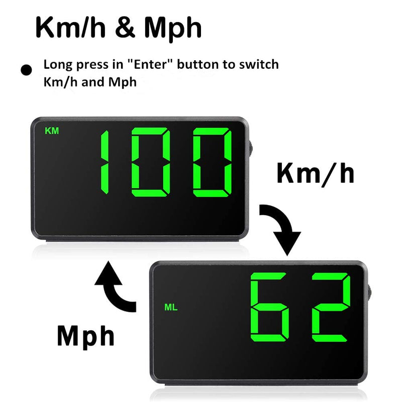 Digital GPS Speedometer Heads Up Display for Cars New HUD MPH Odometer Trip Meter for Trucks Golf cart All Vehicles, 4.5 inch Big Screen, USB Cable Plug & Play (C80) 4.5 Inch C80