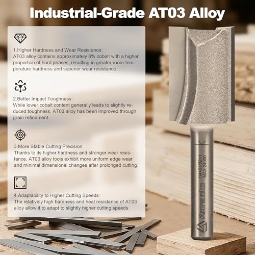 4 Pieces Undersize Plywood Dado Bits 1/4" Shank, Straight Router Bits Cutting Diameter: 7/32", 11/32", 15/32", 23/32", Useful for Routing Accurate Grooves in Undersized Plywood 4 Bits Set - 1/4" Shank