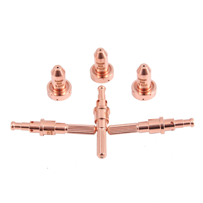 Lewan 10Pcs 9-8215 Electrode & 10pcs 9-8210 Nozzle Tips 60A fit Thermal Dynamics SL60/SL100 Plasma Cutting Torch Consumables 9-8210&9-8215
