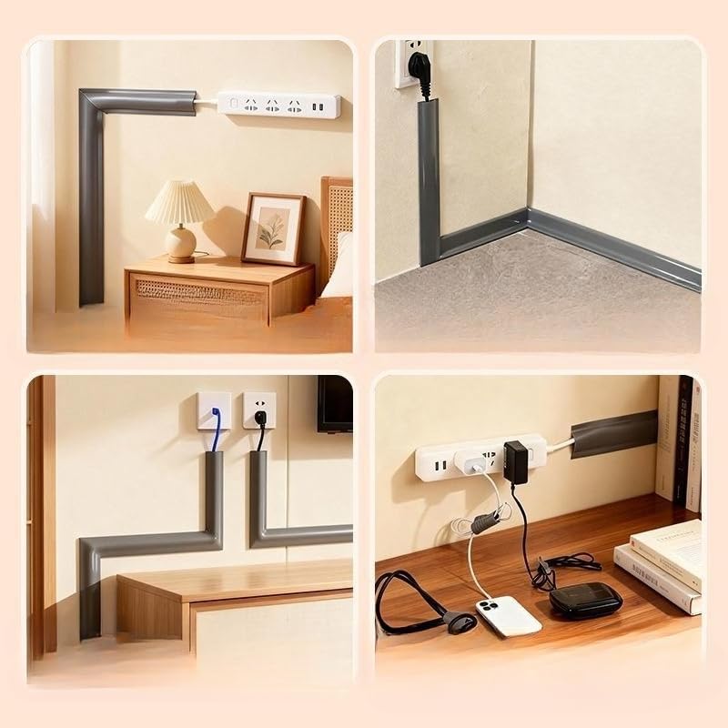 Flexible PVC Floor Cord Cover 3.8x100cm Cable Protector Indoor Extension Cord Hider for Safe Cable Management System Durable