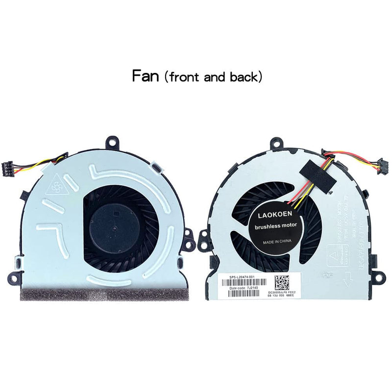 New Replacement Cooling Fans for HP TPN-C125 C126 C130 C129 15-AC AY BW BD 15-BS BE BF AF 15-DB DR DX 15T-DS Laptop Series (4-Pin 4-Wire)
