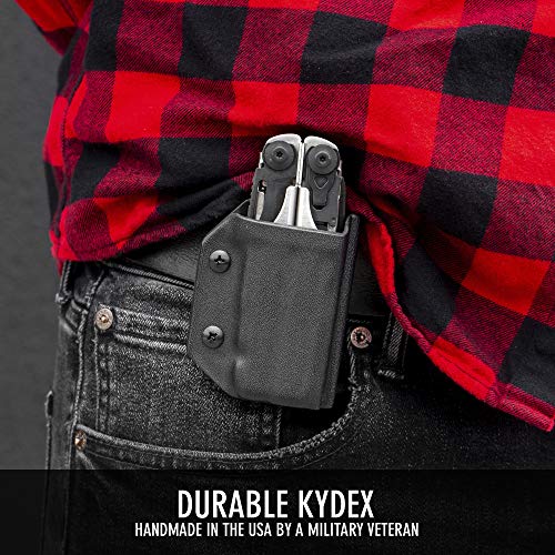 Clip & Carry Kydex Multitool Sheath for The Leatherman Surge - Made in USA - EDC Multi Tool Sheath Holder Holster Cover - Black