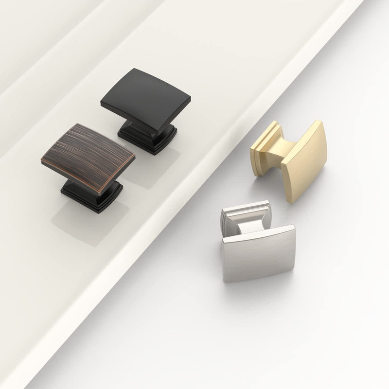 10 Pack 1 Inch Oil Rubbed Bronze Cabinet Knobs Kitchen Cabinet Knobs Square Cabinet Knobs Zinc Cabinet Hardware Drawer Knobs Dresser Knobs Kitchen Knobs for Cabinets Single Hole Knob 10 Pack