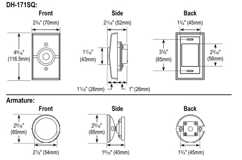 Seco-Larm DH-171SQ Flush-Mount Magnetic Door Holder; Holding force 33-lb (15kg); Hard Wired Electric Operation Pack of 1