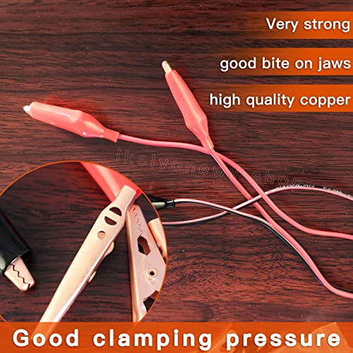 Copper Alligator Electric Clips Soft Insulated Cover Electrical Test Gator Clip Assortment Crocodile Alligator Jumper Electric Test Clips lkelyonewy® (Black * 8 Red * 8) (Pack of 2) 45mm (Pack of 2)