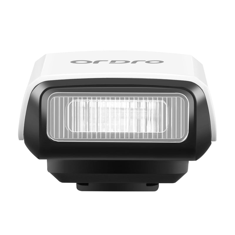 ORDRO FL-10 Mini Camera Flash Camera Flash Speedlite for Fuji/Sony/Nikon/Canon, Digital Film Cameras, Portable Mini hot Shoe Flashlight for DSLR Cameras (White)