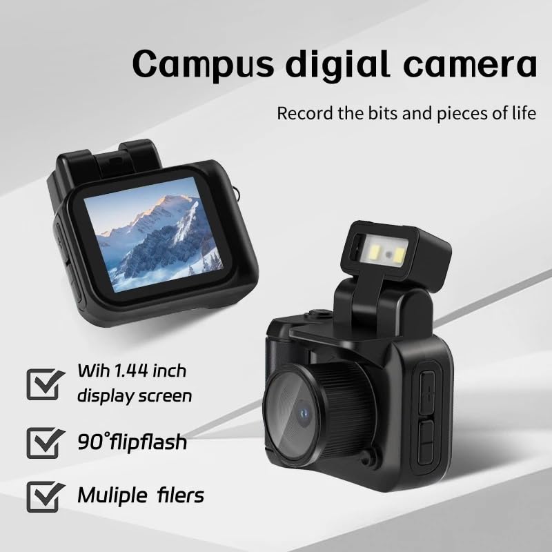 Mini Shot V340 | Mini Digital Camera | LCD Screen | 128GB SD Card | HD 1080P | Storage Case | Retro Small Pocket Cam | Rechargeable | Thumb Keychain Camera | Camcorder | Kids Adults | Gift