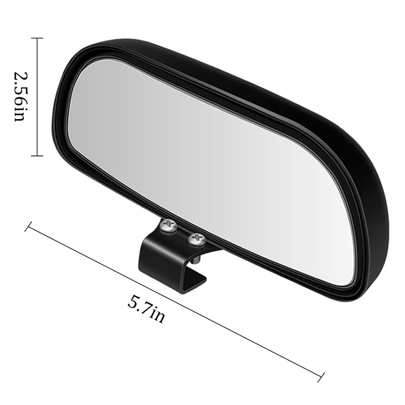 Mandark 2PCS Car Blind Spot Mirror, Rectangle HD Glass Convex Vehicle Rearview Mirror, Wide Angle Adjustible Auto Exterior Blindspot Side View Mirror, Universal for SUV, Sedan, Truck (Black) Black