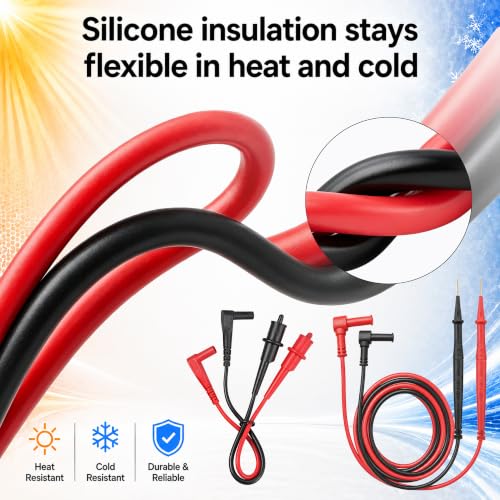 Replacement for Fieldpiece ATLK7 HVAC Silicone Test Lead Kit Clamp Meters