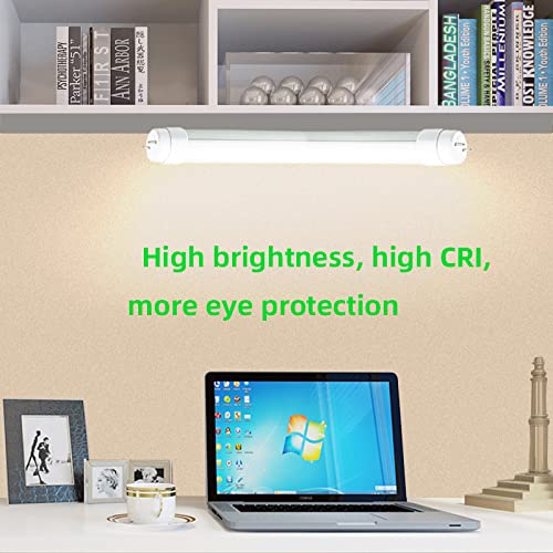 WYZM 2PCS F15T8 LED Tube Light,120V,7W,18" Length,5000K Daylight White,Rotatable End Caps,Frosted Cover,18 Inch Tube Light, F15T8 LED Replacement for Bulb. 2 pack-120V