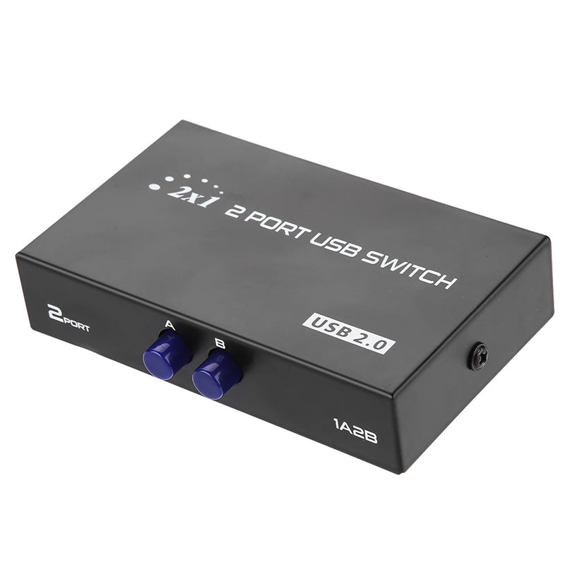 USB Sharing Switch, fosa Sharing Switch Selector 2/4 Port USB 2.0 Manual Sharing Switch Switcher Box Switcher Adapter Hub for PC, Printer, Scanner, Mouse, Keyboard(2 Port)