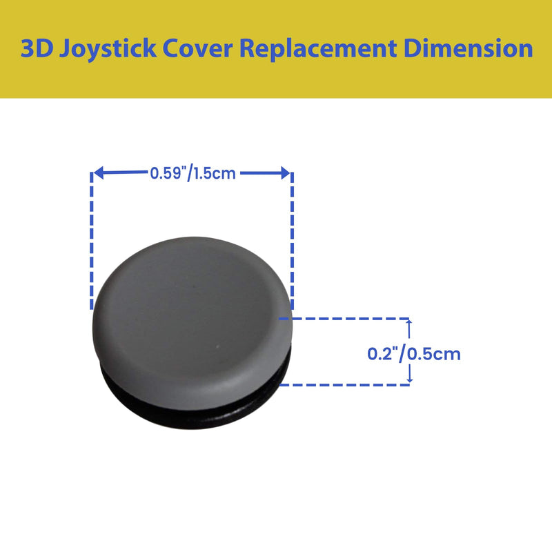 Analog Stick Cap Circle Pad Replacement 3D Joystick Cover for New 3DS / 3DS / 3DSLL / 3DSXL / 2DS Controller (Dark Gray) Dark Gray