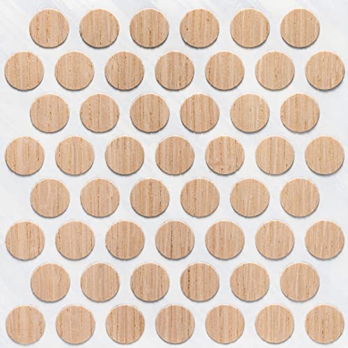 FastCap - Screw Hole Covers, 9/16'' (14mm) Round Stickers Ideal for Professional Woodworking, Furniture Cabinetry Projects Five Sheets of 260 Caps Unfinished Real Wood, Color- Red Oak (FC-9/16-74945)