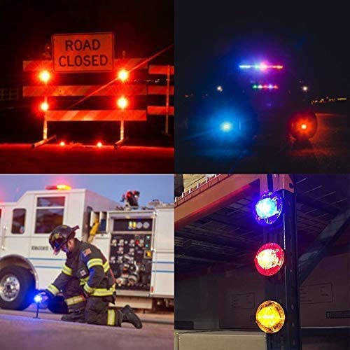 3 Pack LED Road Flares Roadside Flashing Emergency Lights Beacon luminous with Magnetic Base for Vehicle and Outdoor Sports.(Red) Red