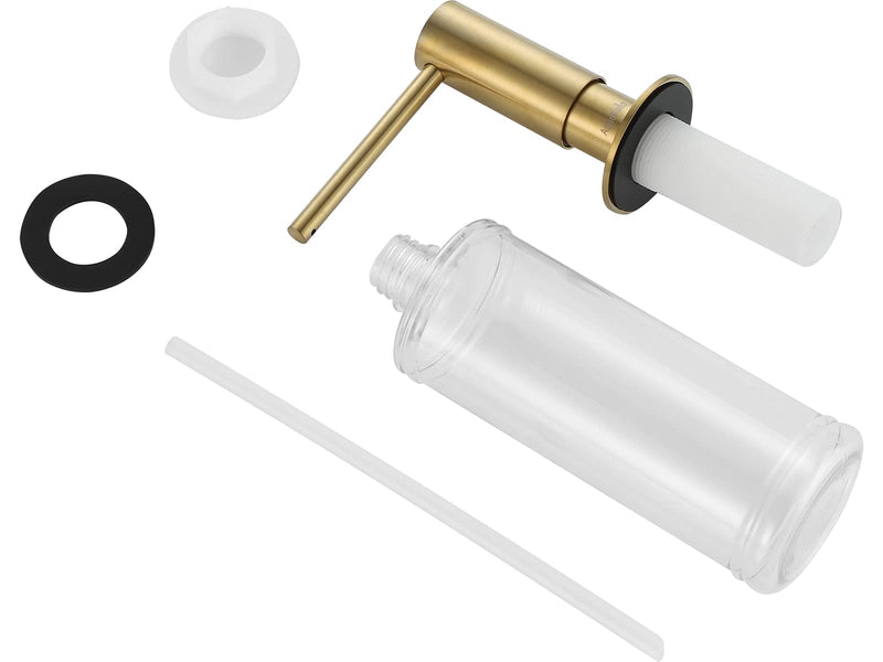 AguaStella ASF026BG Built in Soap Dispenser Brushed Gold Brightly for Kitchen Sink with Soap Bottle Countertop Pump